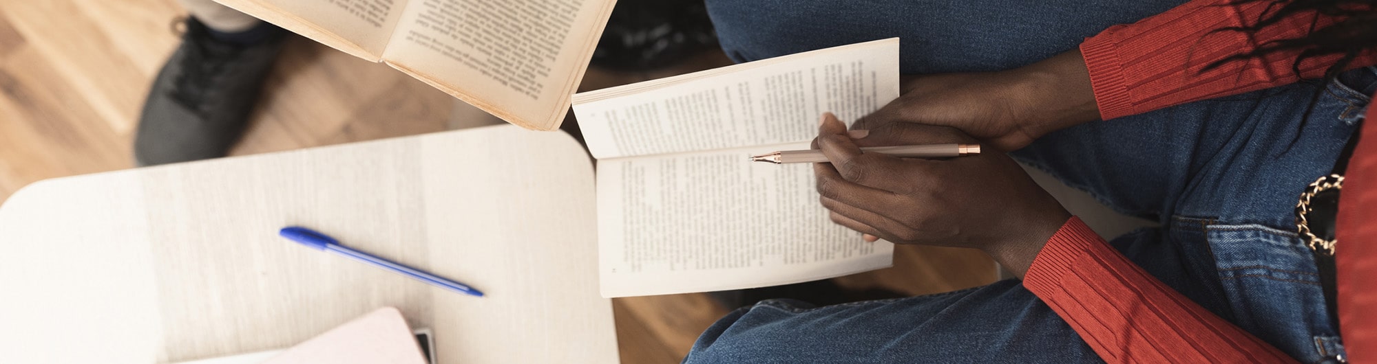 student with a book